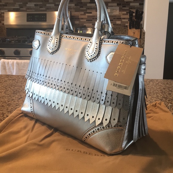 Burberry Handbags - NWT Burberry Med Banner Broguing Handbag